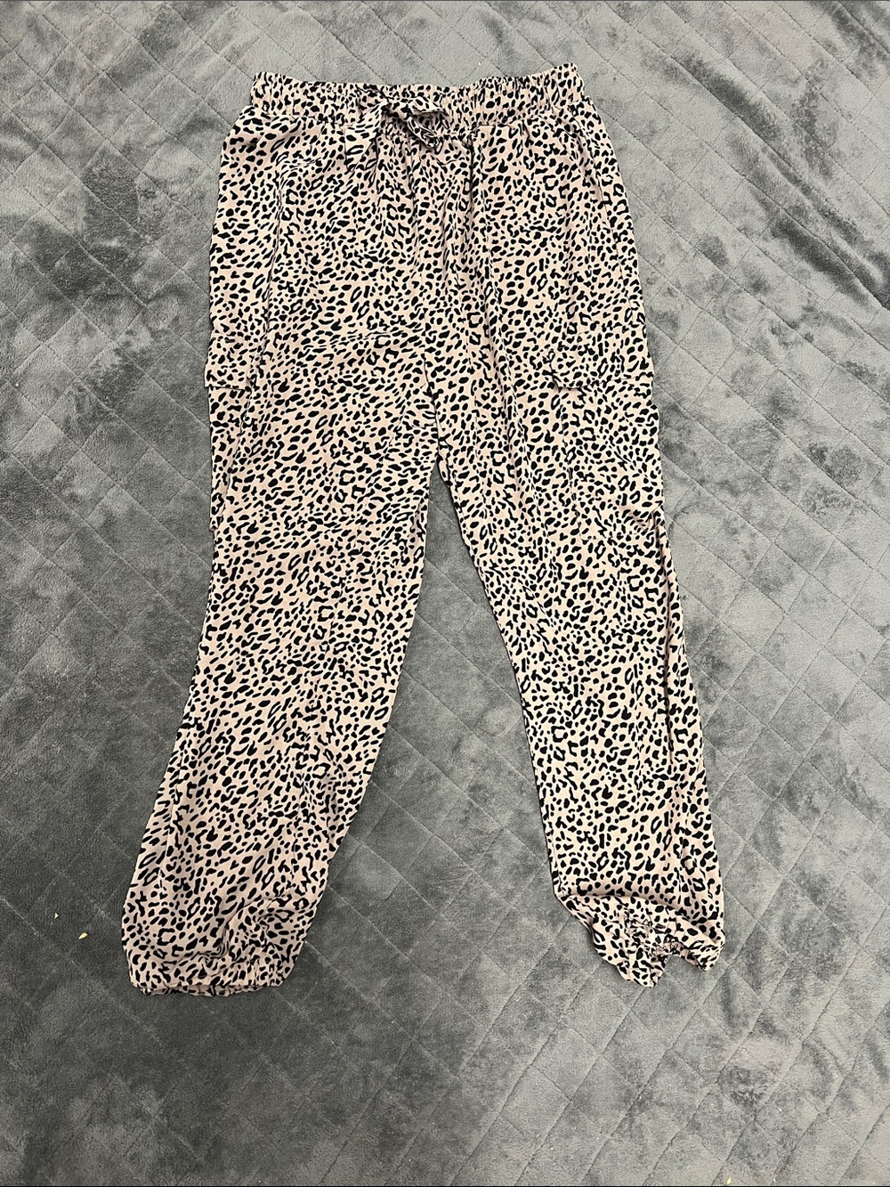 Source Unknown Pink Leopard Print Drawstring Joggers